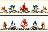 Set of borders of colorful stone flowers. EPS10 vector illustration