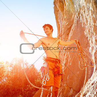 climber with the rope