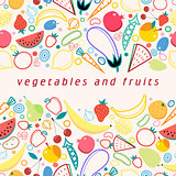 Seamless pattern fruits and vegetables