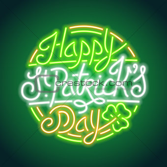 St Patricks Day Glowing Neon Sign