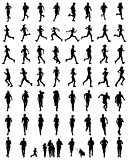 silhouettes of runners