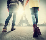 Couple in love in Paris
