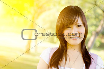 Asian college girl student portrait