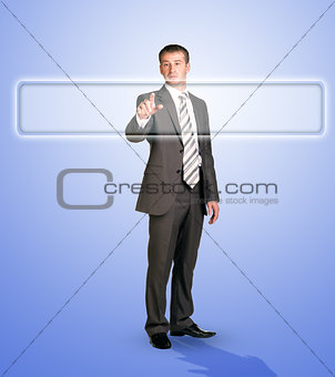 Businessman touching browser