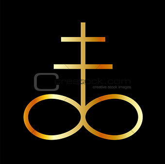 A golden Leviathan Cross or Sulfur symbol