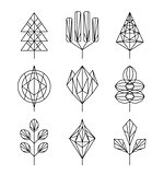 Graphical tree set, hipster linear style