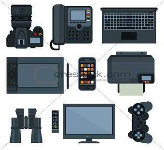 Office equipment .set of vector icon