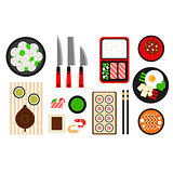 Restaurant asian cuisine Vector flat icon