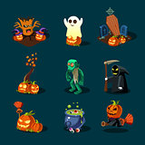 Halloween symbols collection.