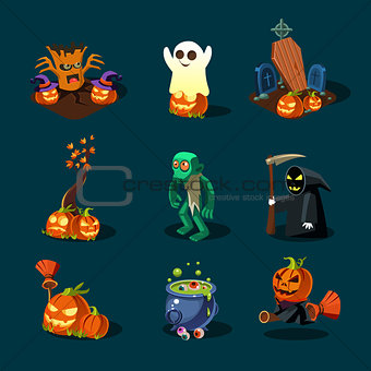 Halloween symbols collection.