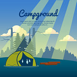 Summer camp poster. Vector illustration.