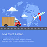 Supply and delivery logistics services in the business. Worldwide shipping, truck, plane