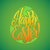Happy Easter Typographical Background. Hand Lettering, Calligraphy Card