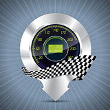 Cool pointer with speedometer and race flag