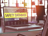 Laptop Screen with Safety Database Concept.