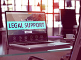 Laptop Screen with Legal Support Concept.
