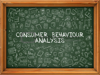 Consumer Behaviour Analysis - Hand Drawn on Green Chalkboard.