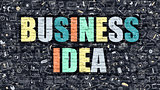 Business Idea Concept with Doodle Design Icons.