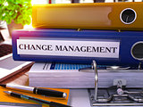 Blue Office Folder with Inscription Change Management.