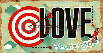 Love Concept. Poster in Flat Design.
