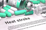 Diagnosis - Heat Stroke. Medical Concept with Blurred Background.