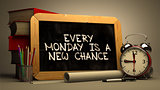 Hand Drawn Every Monday is a New Chance Concept on Chalkboard.