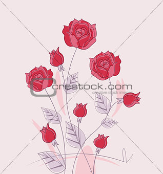 Vector red roses