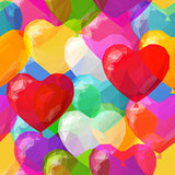 Balloon Hearts Low Poly Pattern