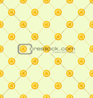 Seamless Simple Pattern with Golden Coins for St. Patricks Day
