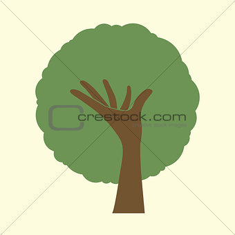 Hand and tree