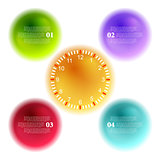Bright 3d balls and clock for infographic design