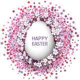 Easter background with egg and spring flower