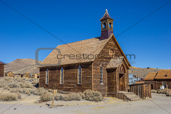 Old church in abandoned ghost town Bodie