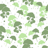 Seamless pattern branches and leaves of ginkgo biloba.