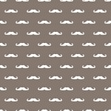 Tile vector pattern with white mustache on brown background