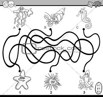 maze task coloring page