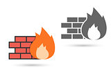 Firewall Icon Vector