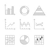Lines Icons Set of Graph and Chart