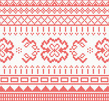 Knitted pattern with ornament. Vector illustration.