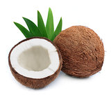 Coconuts with leaves 