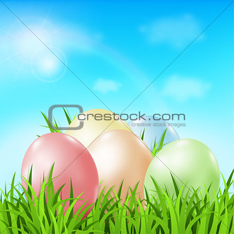 Easter card with eggs