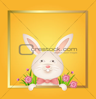Easter Rabbit with a red bow