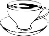 Cup of coffee. Sketch. Vector
