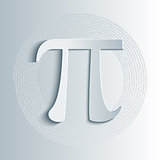 Pi symbol icon with numbers in circular pattern 