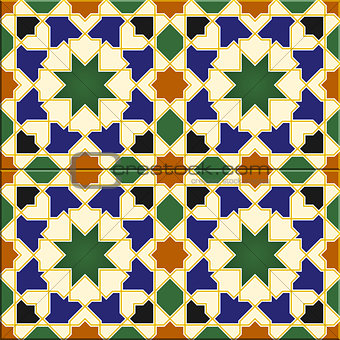 Arabic tiles seamless pattern. Havana, Cuba