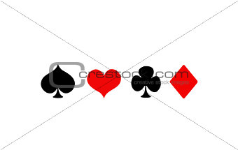 Vector Playing Card Suit Icon Symbol Set