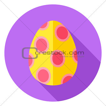 Easter Egg with Big Circles Decor Circle Icon