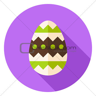 Easter Egg with Ornament Decor Circle Icon