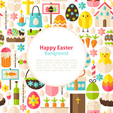Flat Happy Easter Vector Background