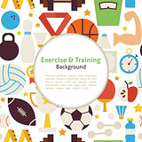 Flat Sport Exercise and Training Vector Background
